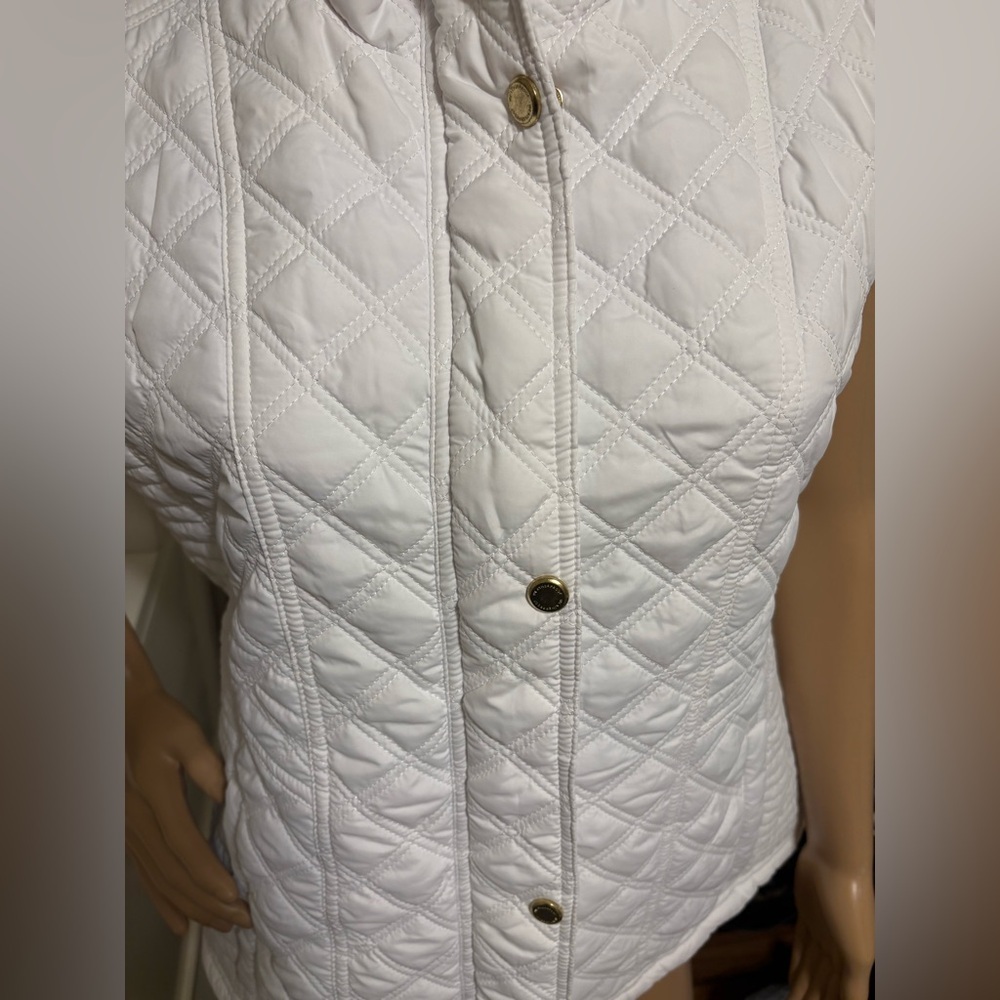 WEATHERPROOF Brand Quilted Lined Vest White with Gold Accents ADJUST. WAIST M. - Picture 8 of 15